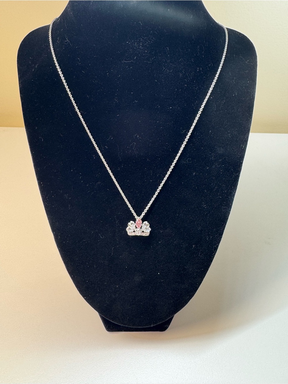 Swarovski “Bee a Queen” Tiara Crown Necklace - Pink Crystal